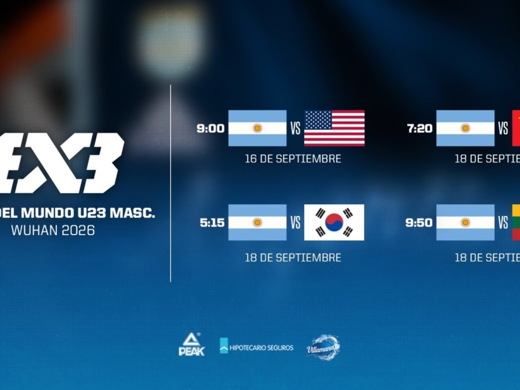 Wuhan espera: la selección argentina de 3x3 Sub-23 abre el fuego frente a Estados Unidos en el estreno mundialista