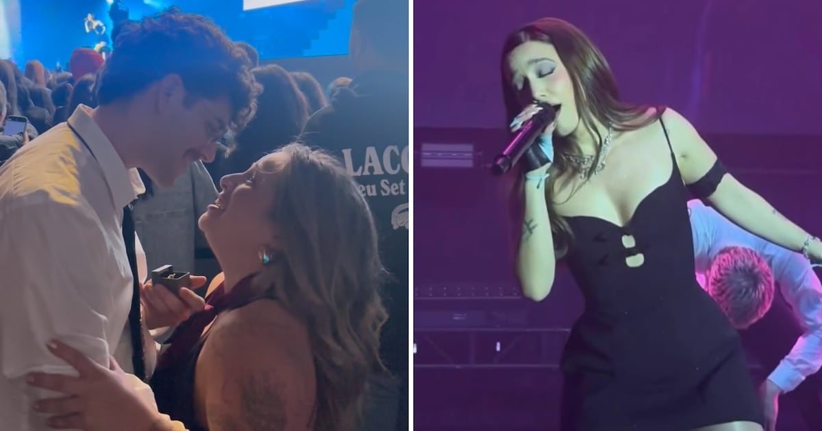 Un sí en medio de la multitud: la propuesta de casamiento que se coló en el último show de Ángela Torres