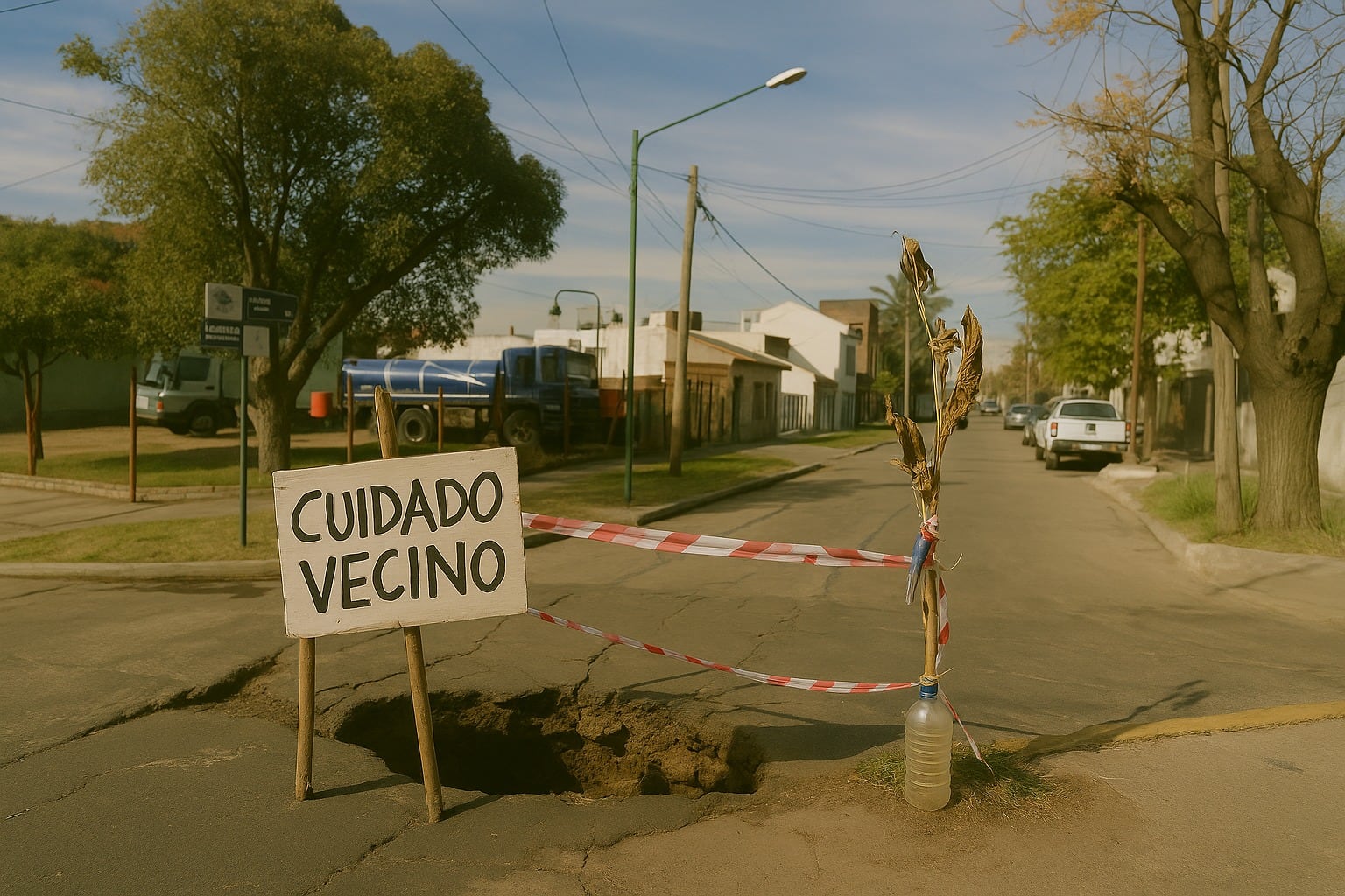 Acassuso bajo obra (eterna): calles rotas, veredas sin sentido y cero información