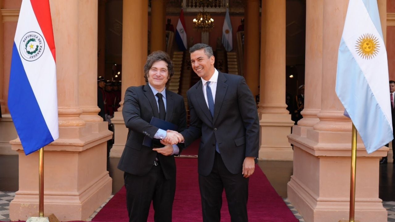 Milei llegó a Paraguay para participar en la CPAC y reunirse con Peña